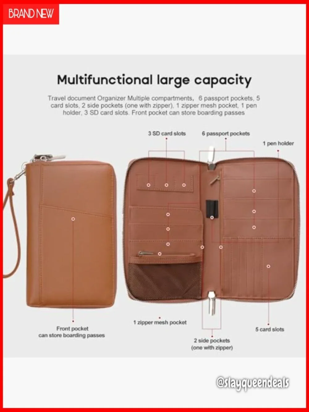Premium Leather RFID Blocking Passport Holder Wallet Travel Organizer